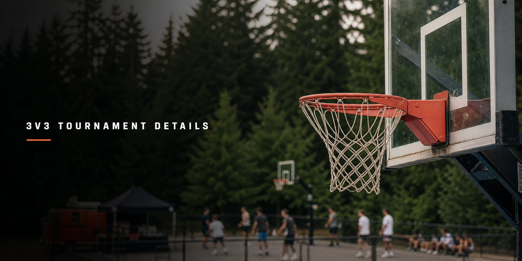 Basketball hoop at South Whidbey Community Park for the Hoops Beats and Bites tournament